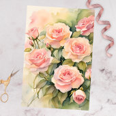 Elegante Waterverf Blush Pink Roses Tissuepapier