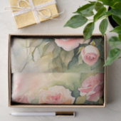 Elegante Waterverf Blush Pink Roses Tissuepapier (Geschenk)