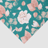 Elegante Waterverf Blush Roze Bloemmotief Tissuepapier (Detail)