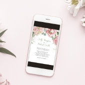 Elegante Waterverf Blush Roze bruiloft Bloemen Kaart