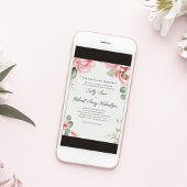 Elegante Waterverf Blush Roze bruiloft Bloemen Kaart