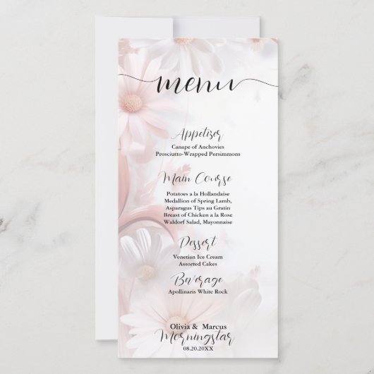 Elegante Waterverf Blush Roze Daisies (Voorkant)