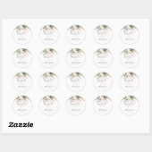 Elegante Waterverf Blush Roze Eucalyptus Bruids- Ronde Sticker (Vel)