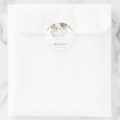 Elegante Waterverf Blush Roze Eucalyptus Bruids- Ronde Sticker (Tas)