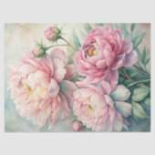Elegante waterverf blush roze pioenroos boeket tissuepapier (Voorkant)