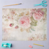 Elegante waterverf blush roze roses ephemera tissuepapier (Craft)
