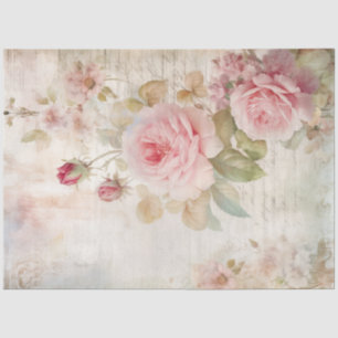 Elegante waterverf blush roze roses ephemera tissuepapier