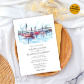 Elegante Waterverf Boat Wedding Kaart