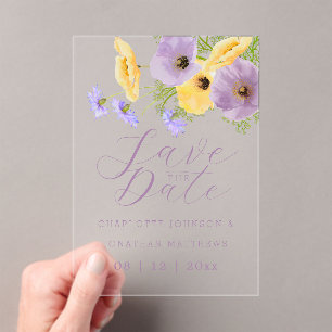 Elegante Waterverf Boeket Wilde Bloemen Bruiloft Acryl Uitnodigingen