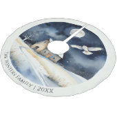 Elegante Waterverf Boerenuil Sneeuwscène Kerst Kerstboom Rok (Gekanteld)