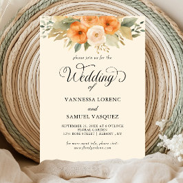 Elegante Waterverf Boheemse bruiloft uitnodiging