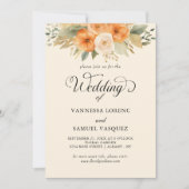 Elegante Waterverf Boheemse bruiloft uitnodiging (Voorkant)