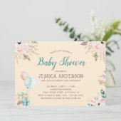 Elegante Waterverf Boho Baby Shower Kaart (Staand voorkant)
