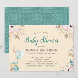 Elegante Waterverf Boho Baby Shower Kaart