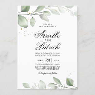 Elegante Waterverf Boho Blad Kaart