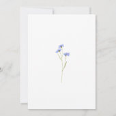 Elegante waterverf boho bloem blauwe bruiloft kaart (Achterkant)