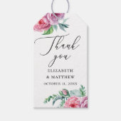 Elegante waterverf boho bloemenbruiloft dank u cadeaulabel (Voorkant)