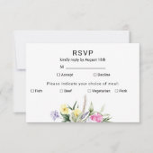 Elegante Waterverf Boho Bloemige Bruiloft RSVP Kaartje (Voorkant)