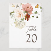 Elegante Waterverf Boho Bloemige Tafelkaart Programmakaart (Achterkant)