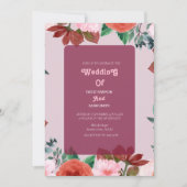 elegante waterverf BOHO FLORAL WEDDING Kaart (Voorkant)