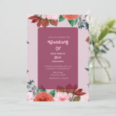 elegante waterverf BOHO FLORAL WEDDING Kaart (Staand voorkant)