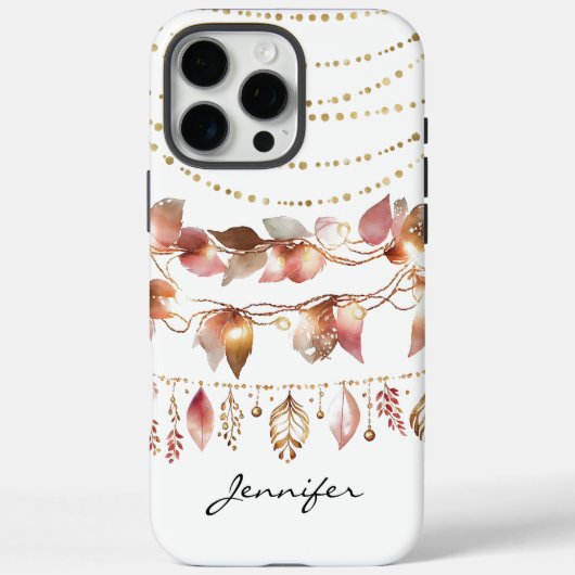 Elegante Waterverf Boho Indian Leaf iPhone Case-Mate iPhone Case (Achterkant)