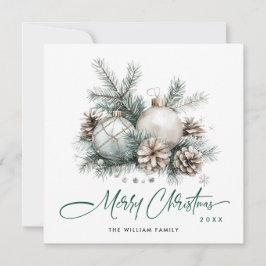 Elegante Waterverf Boho Kerst Ornament Feestdagenkaart