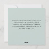 Elegante Waterverf Boho Kerst Ornament Feestdagenkaart (Achterkant)