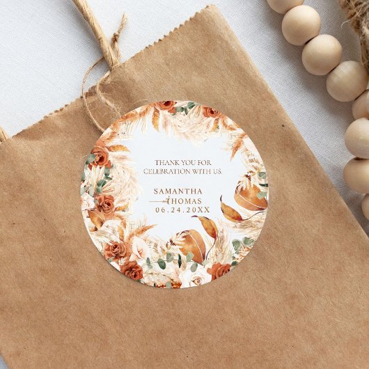 Elegante Waterverf Boho Wedding Sticker