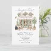 Elegante Waterverf bonjoor bebe Baby shower Kaart (Staand voorkant)