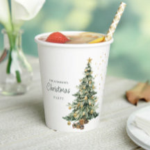 Elegante Waterverf Boom Kerstfeest