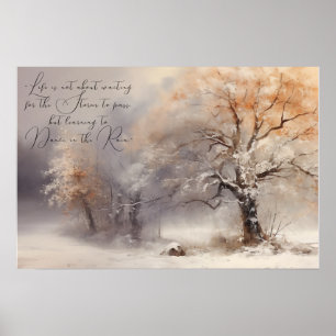 Elegante Waterverf Boom Natuur Poster