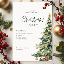 Elegante Waterverf Boom QR Code Kerstfeest