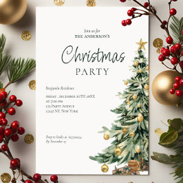 Elegante Waterverf Boom QR Code Kerstfeest Feestdagenkaart
