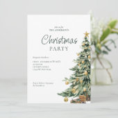 Elegante Waterverf Boom QR Code Kerstfeest Feestdagenkaart (Staand voorkant)