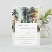 Elegante Waterverf Bos Bruiloft Feest Bedankkaart (Staand voorkant)