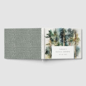 Elegante Waterverf Bos Bruiloft Feest Gastenboek (Volledig)
