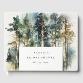 Elegante Waterverf Bos Bruiloft Feest Gastenboek (Voorkant)