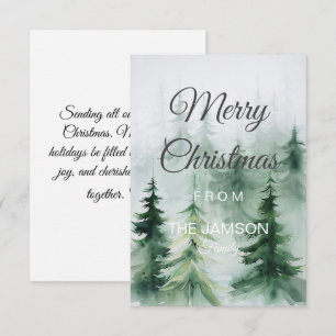 Elegante Waterverf bos vrolijke kerst Kaart