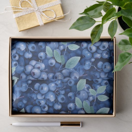 Elegante Waterverf bosbessen Tissuepapier (Geschenk)