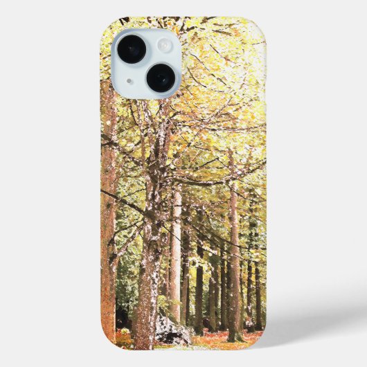 Elegante waterverf bosbomen in het najaar Case-Mate iPhone case (Achterkant)