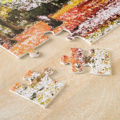 Elegante waterverf bosbomen in het najaar legpuzzel (Zijkant)