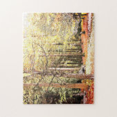 Elegante waterverf bosbomen in het najaar legpuzzel (Verticaal)
