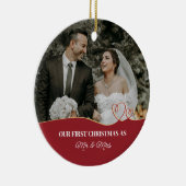 Elegante Waterverf Botanical voor bruiloft foto Keramisch Ornament (Rechts)