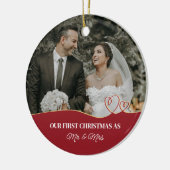 Elegante Waterverf Botanical voor bruiloft foto Keramisch Ornament (Links)