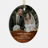 Elegante Waterverf Botanical voor bruiloft foto Keramisch Ornament (Rechts)