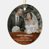 Elegante Waterverf Botanical voor bruiloft foto Keramisch Ornament (Links)