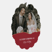 Elegante Waterverf Botanical voor bruiloft foto Ornament Kaart (Rechts)