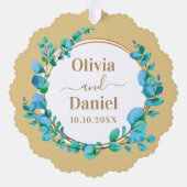 Elegante Waterverf Botanical voor bruiloft foto Ornament Kaart (Achterkant)