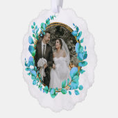 Elegante Waterverf Botanical voor bruiloft foto Ornament Kaart (Links)